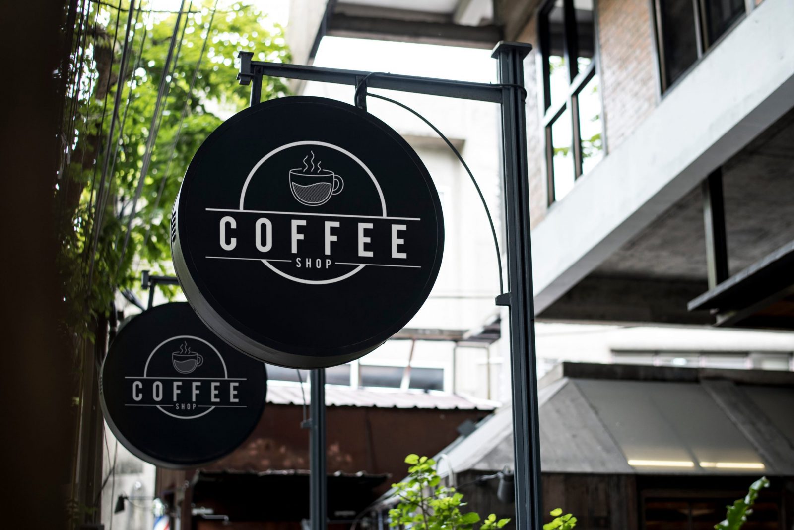 Coffee House Protruding Signage And Branding