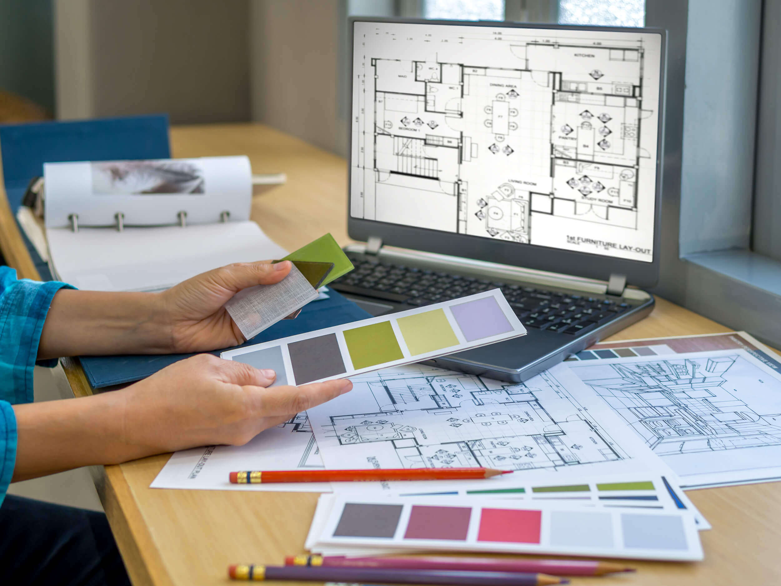interior-designer-selecting-colours-aalofts-design Interior Designer Selecting Colours