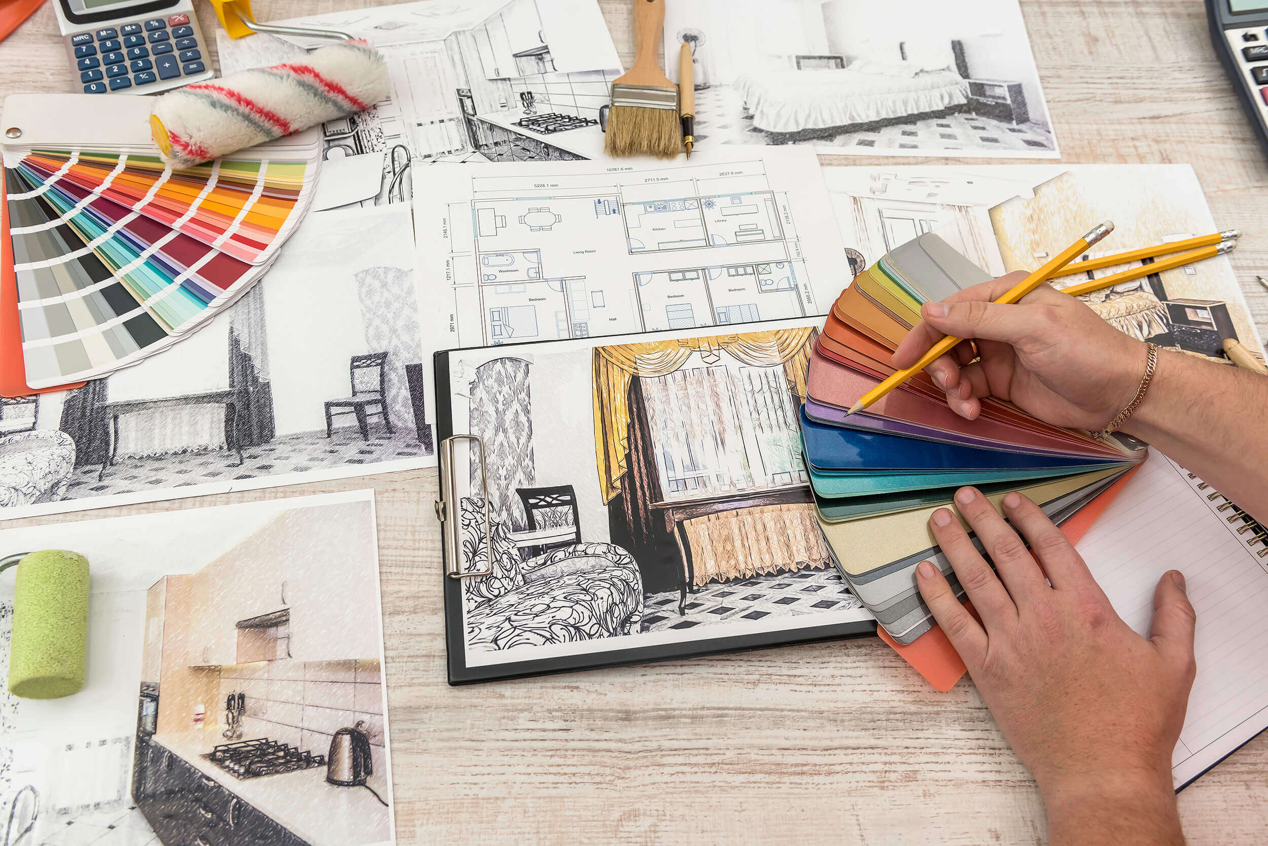 Interior Designer Sketching Concepts