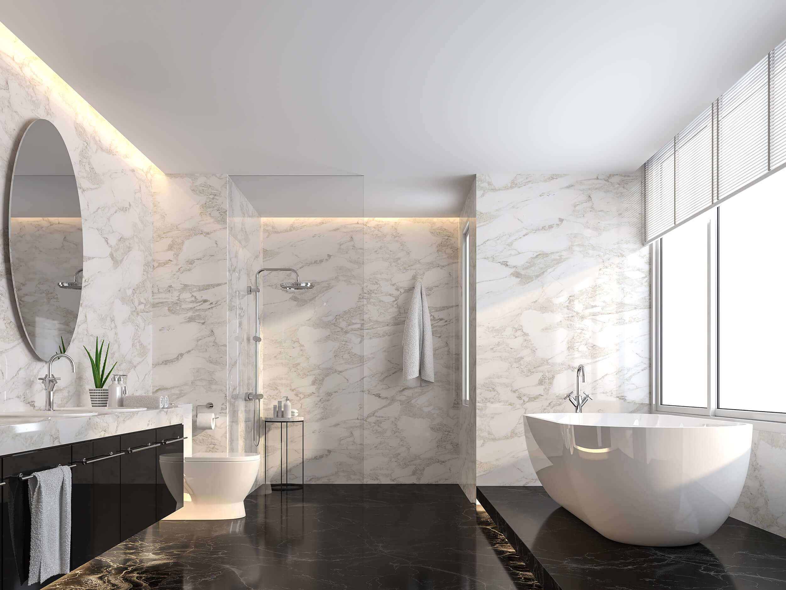 Luxury Bathroom Marble Interior